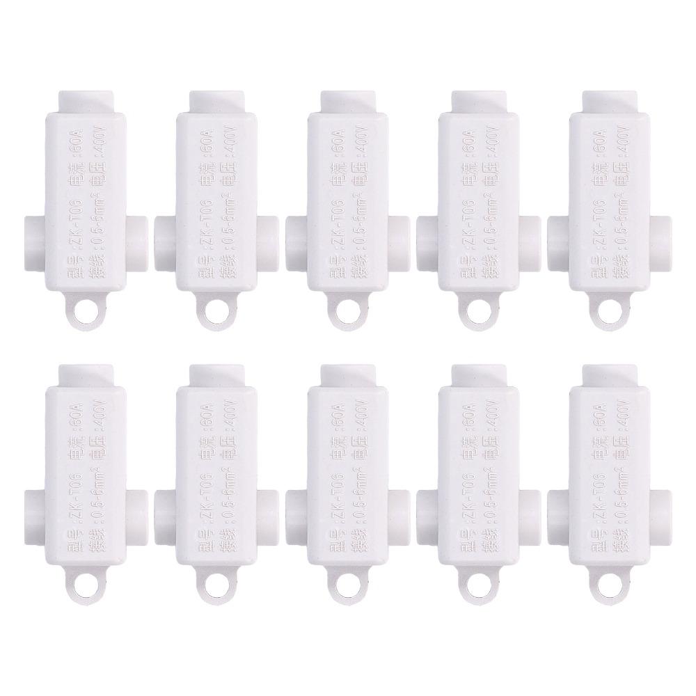 10Pcs ZK T06 Wire Connector 400V 60A Inline Junction Connector Box T Type Splitter  Home Wiring