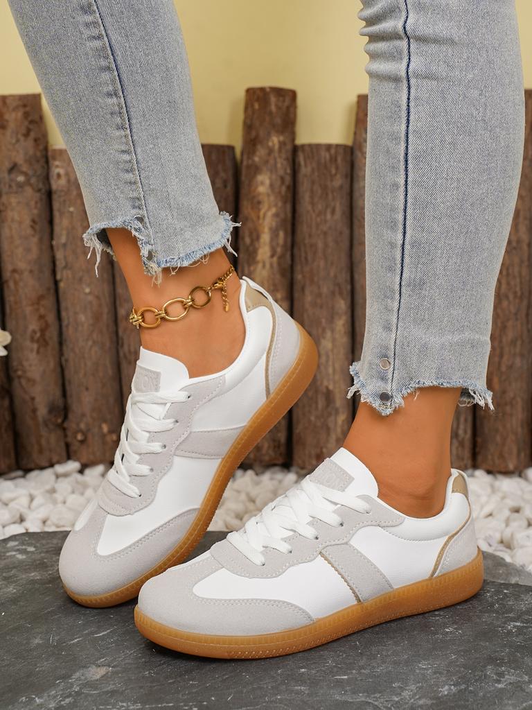 Fashion Women's Sneakers 2025 New Genuine Leather Ladies Moral Training Shoes Casual Spring Flat Shoes Women