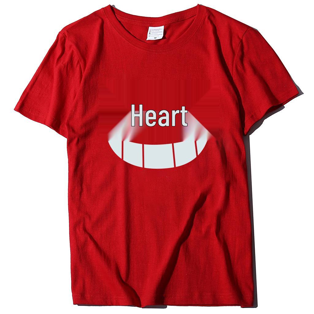 Unisex European-American Plus Size T-shirt with Evil Funny Face Art Print
