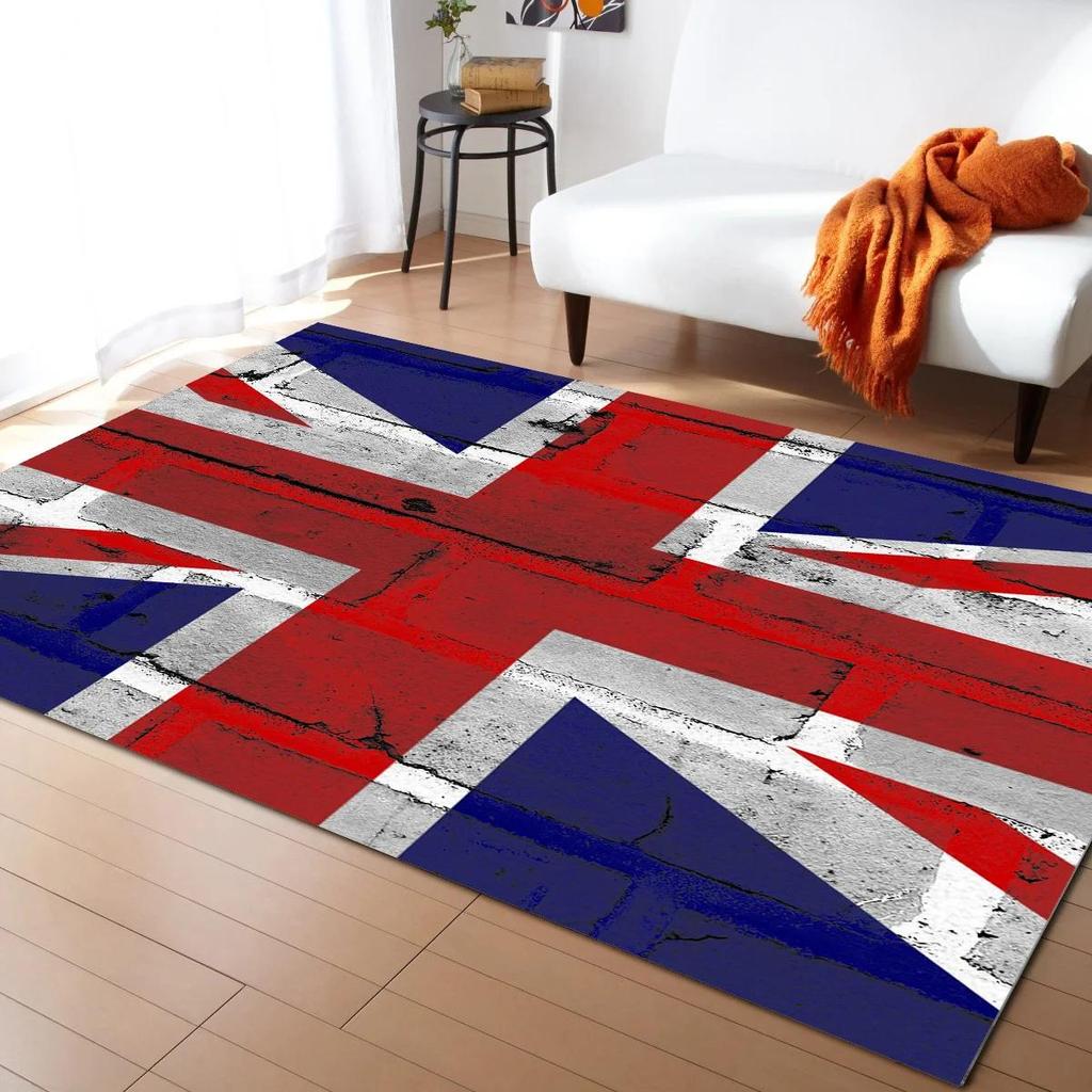 Tappeto Retro con Motivo Bandiera Britannica per Soggiorno Tappeti Grandi Area Tappeti per Camera da Letto Moderno Arredamento Soggiorno Tappetino Tappeto
