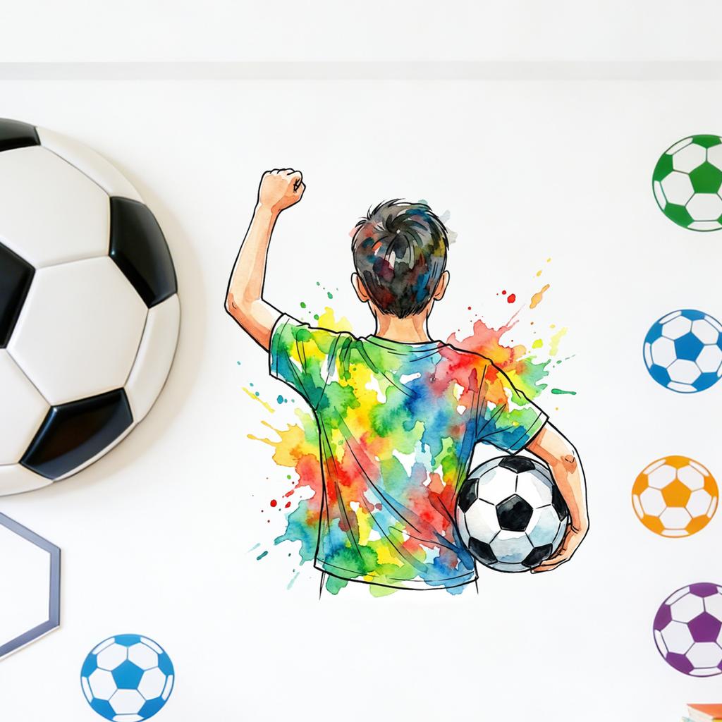 Soccer Theme Wall Decal For Bedroom Living Room Sports Home Wall Decoration