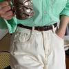 Little Trendy Girls Denim Pants Belt For Summer With Simple And Design Elegant