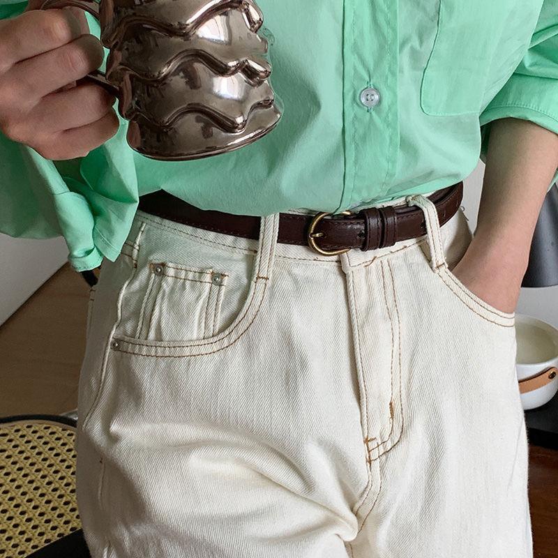 Little Trendy Girls Denim Pants Belt For Summer With Simple And Design Elegant