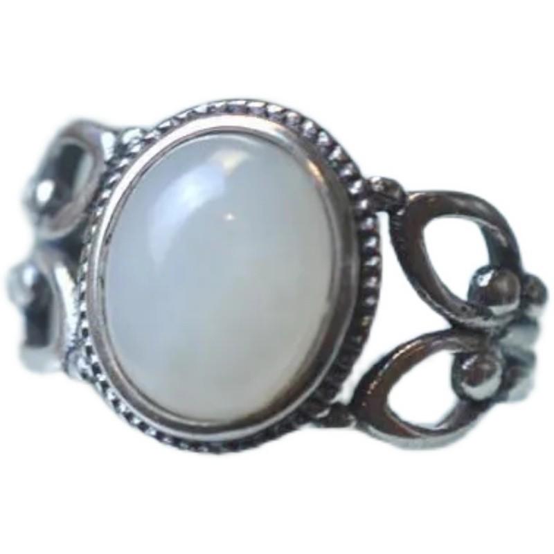 Butterfly-Edge Natural Hetian Jade & S925 Silver Ring - Women's Fresh, Fashionable, Niche Design