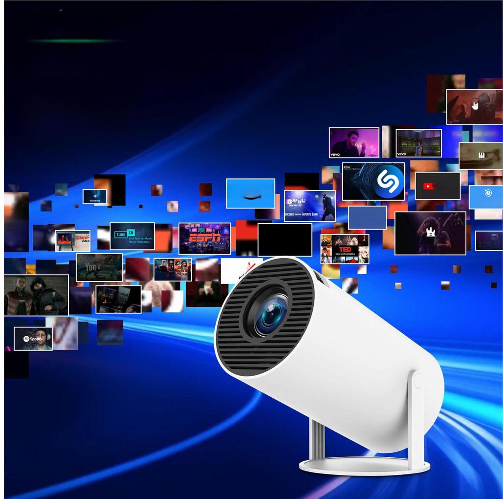 HY300Pro 4K Portable Ultra HD LCD Projector with Wireless Screen Mirroring for Living Room