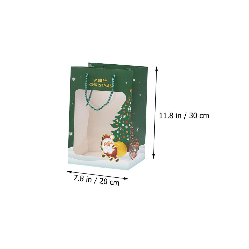 2Pcs Christmas Gift Bag Paper Pouch Holiday Present Storage Handheld Candy Holder Festival Party Favor Packaging Container