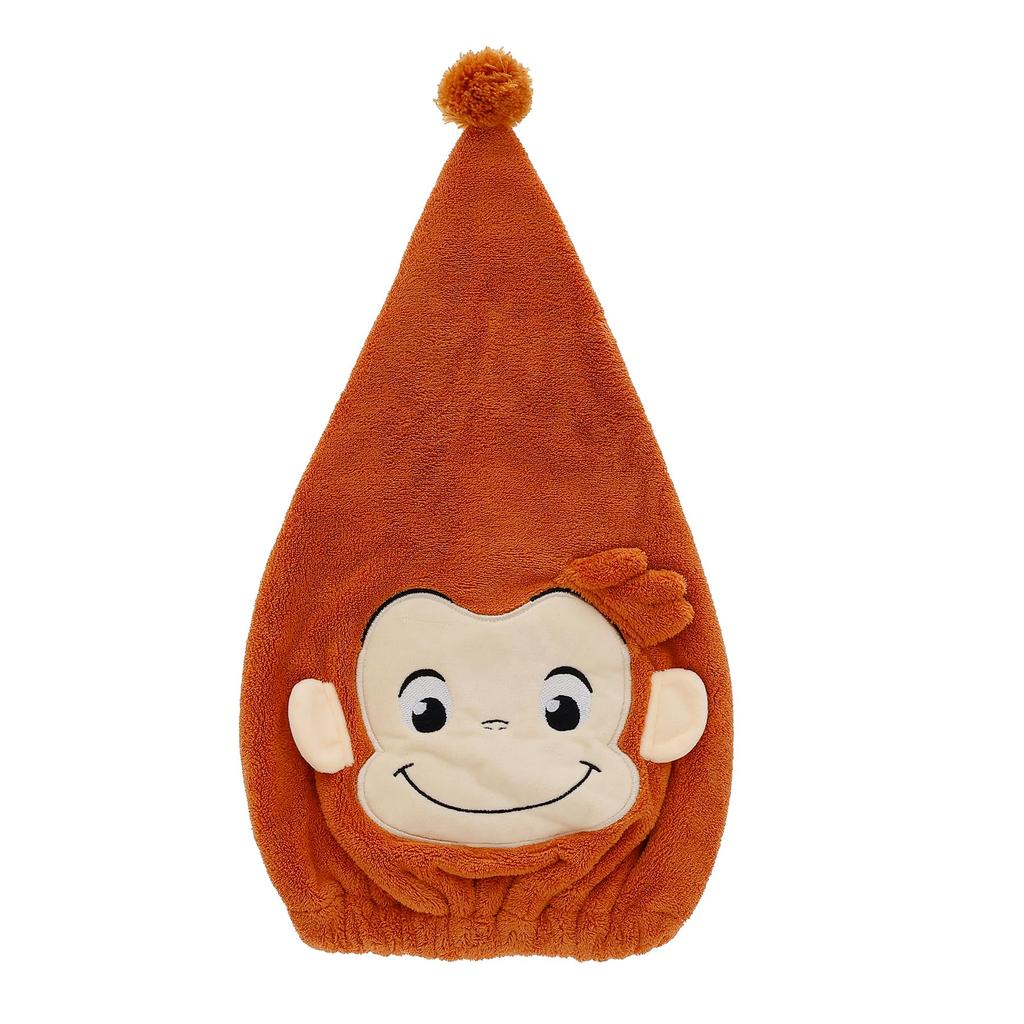 Marushin Towel Cap for Curious George Hair Drying for Girls and Character 4765038300 Kids, Swimming, Cap, Towel, Absorbent, Quick-Drying, Boys,