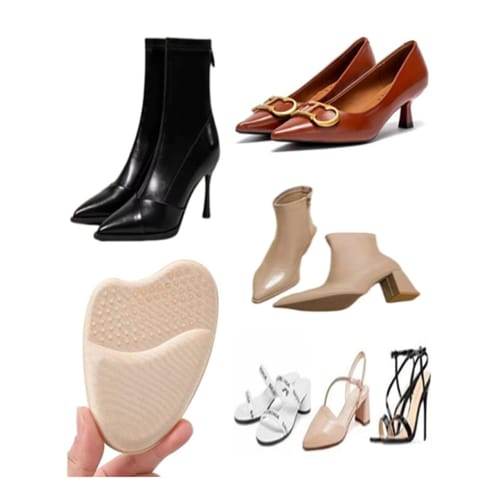 LIKENNY Toe Cushions, Shoe Size Adjustment, 3 Colors, 3-Pair Set, Prevents Blisters, Heel Pads, Prevents Shoes from Slipping Off, Shoe Toe Shock Absor