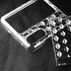 Transparent Hard PC Case for Oppo Find N2 Flip 5G,Shockproof Diamond Texture Phone Cover