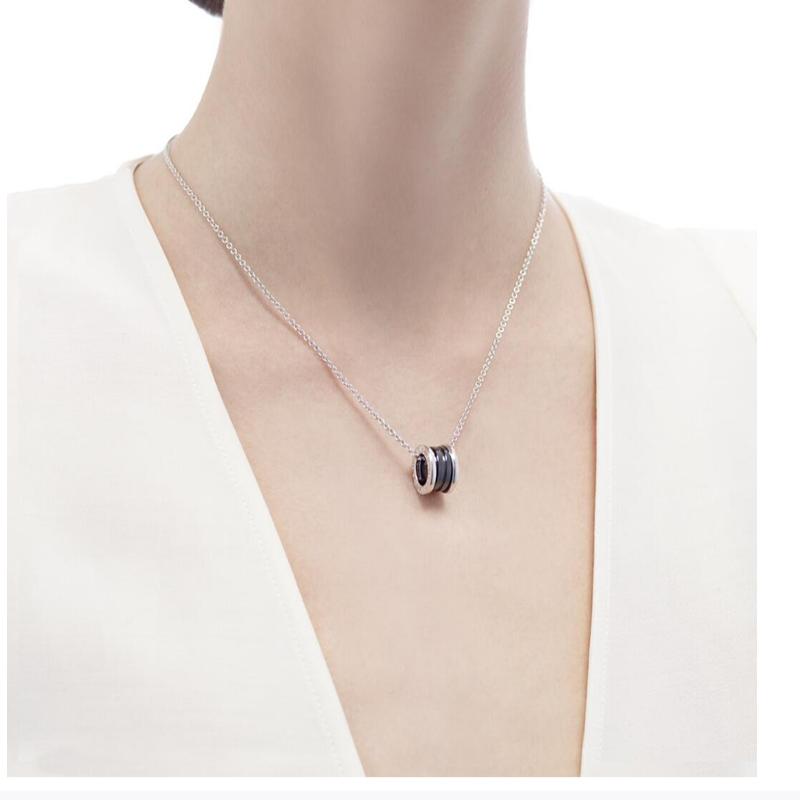 Bvlgari Save The Children Charity Collection Black Inlay 925 Silver Ceramic Necklace Unisex Necklace CL856977-349634