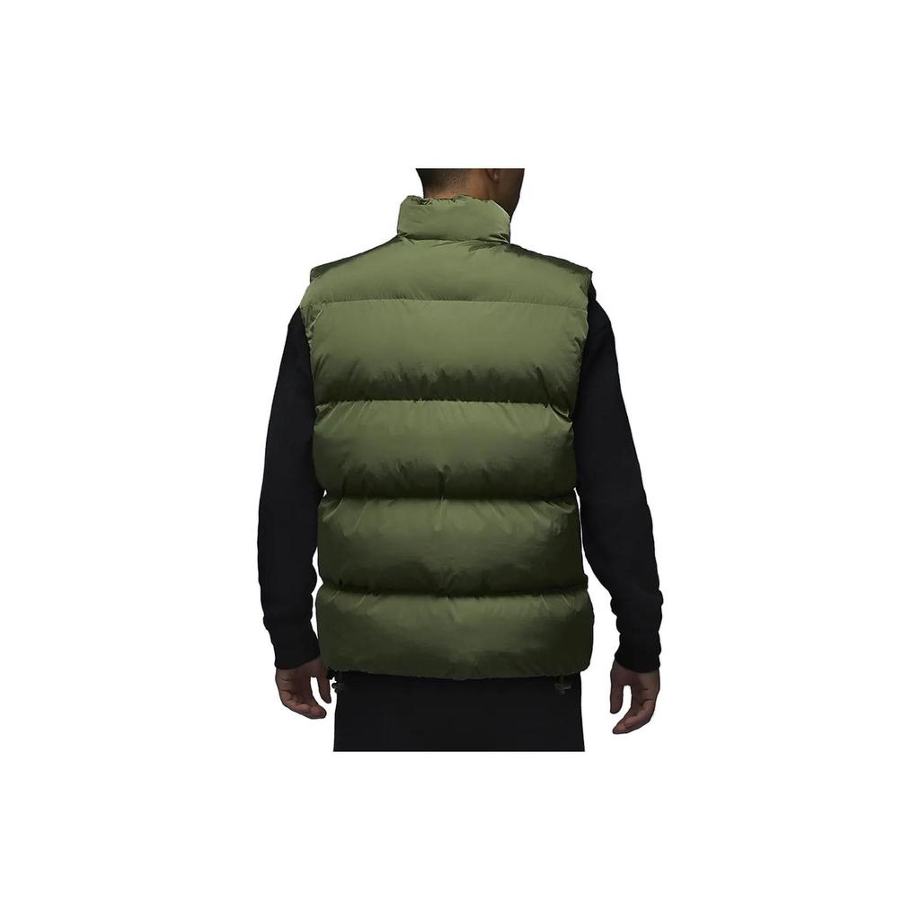 Jordan Essentials Solid Color Stand Collar Zip Vest Men Vest Green FB7308-340