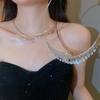 Bijoux Strass Cristal Chaîne de Cou Élégante Choker Colliers à Franges Luxueux Mariage Fête