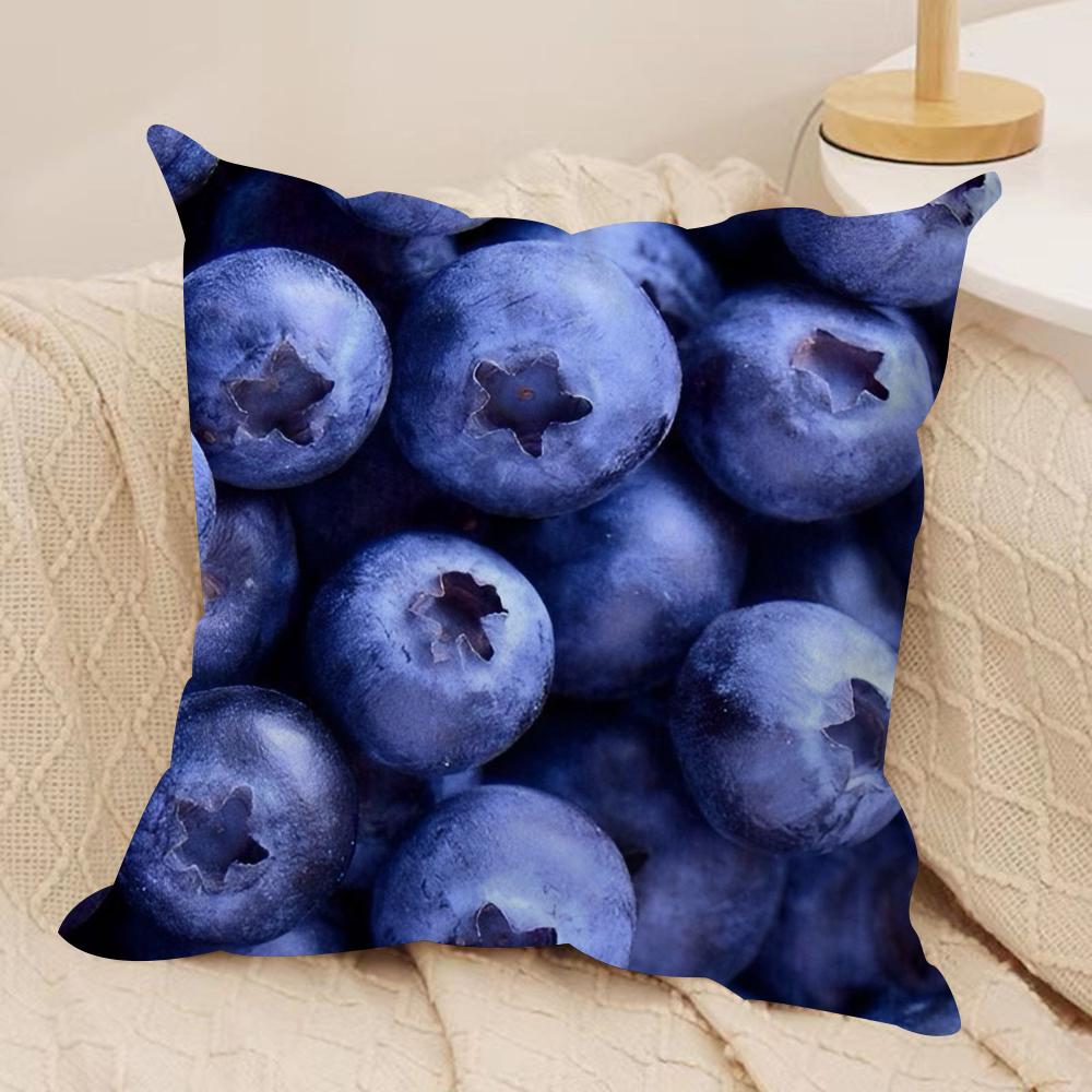 Fresh Food Anime Health Cushion Cover Silky Short Plush DoubleSided Printed Pillow Case for Sofa All Seasons Home Decor Gift