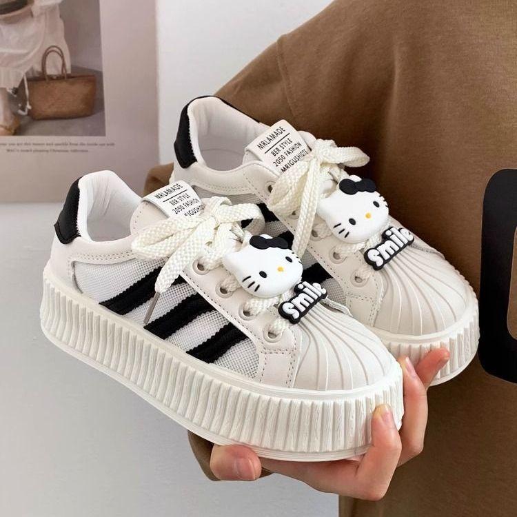 

Летние сетчатые дышащие тонкие белые туфли на платформе с большим носком 35 белый