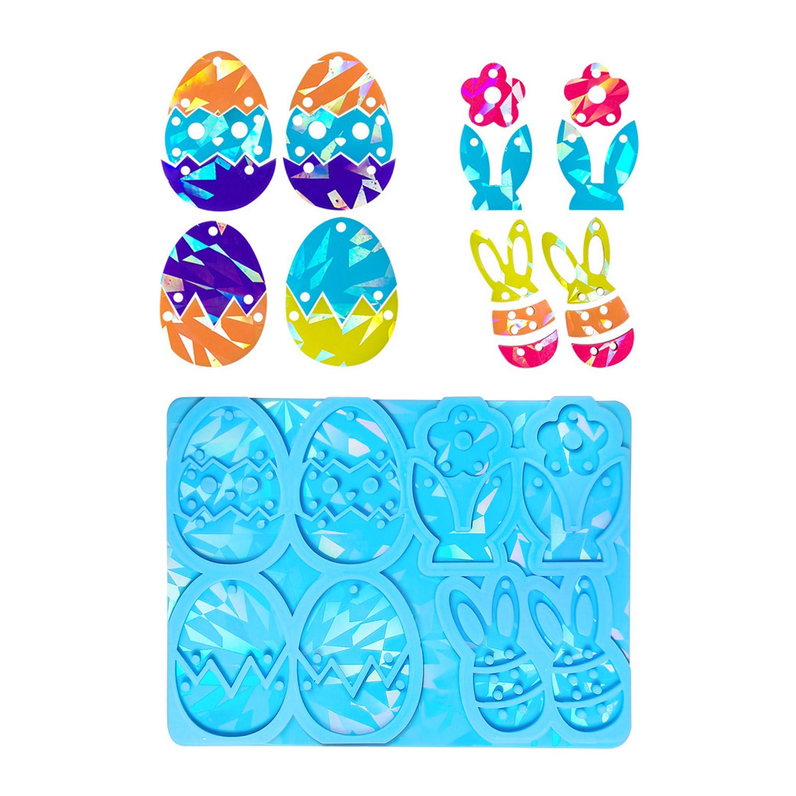 

Epoxy Resin Silicone Mould Easter Rabbit Eggs Pendant Mold Casting Moulds Keychain Pendant Molds DIY Earring Jewelry B
