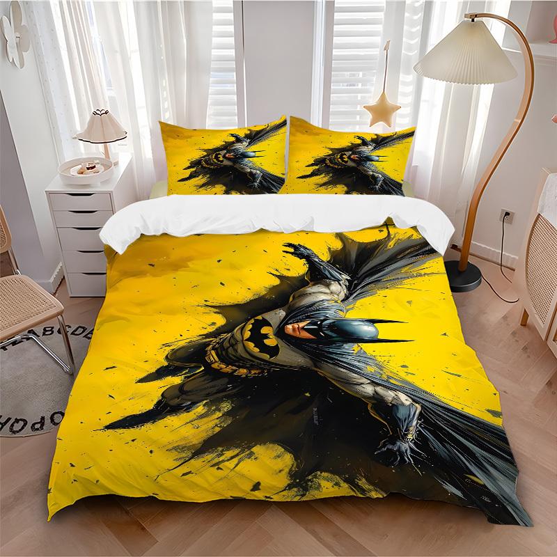 

3pcs Batman Bedding Set, Soft Polyester Duvet Cover and Pillowcases Machine Washable Seasons all suitable & Guest Room Decor339 135x200cm