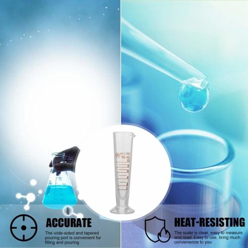 iplusmile 10ml Glass Measuring Cup Scale Cone Mini Transparent Laboratory Cylinder Clear Experiment Tool for Mixing Paint Liquids