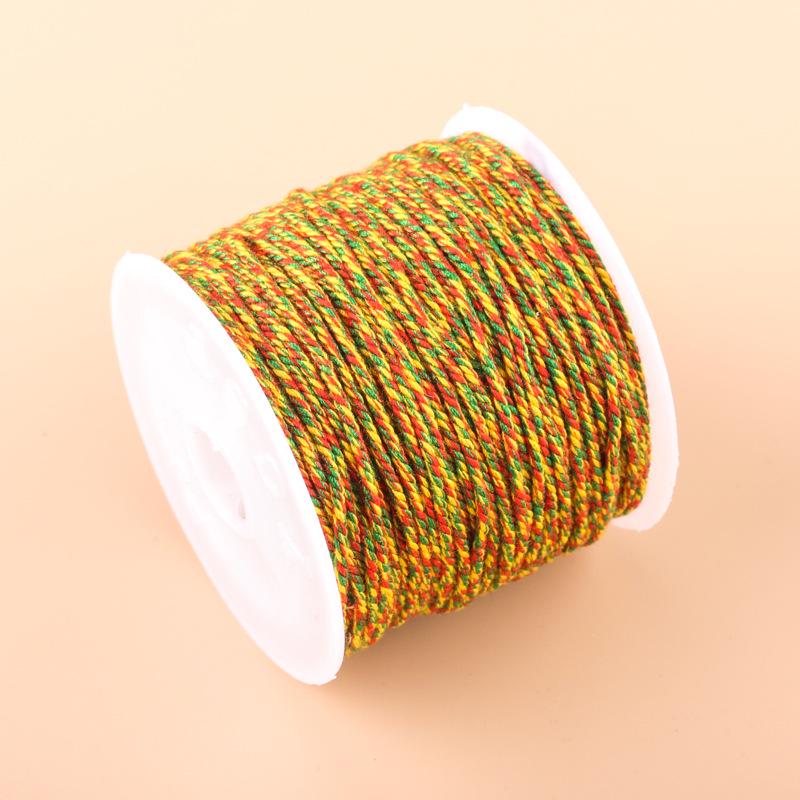 20m Multicolor Tie-Dyed Cotton Thread for DIY Moon Bodhi Bracelet