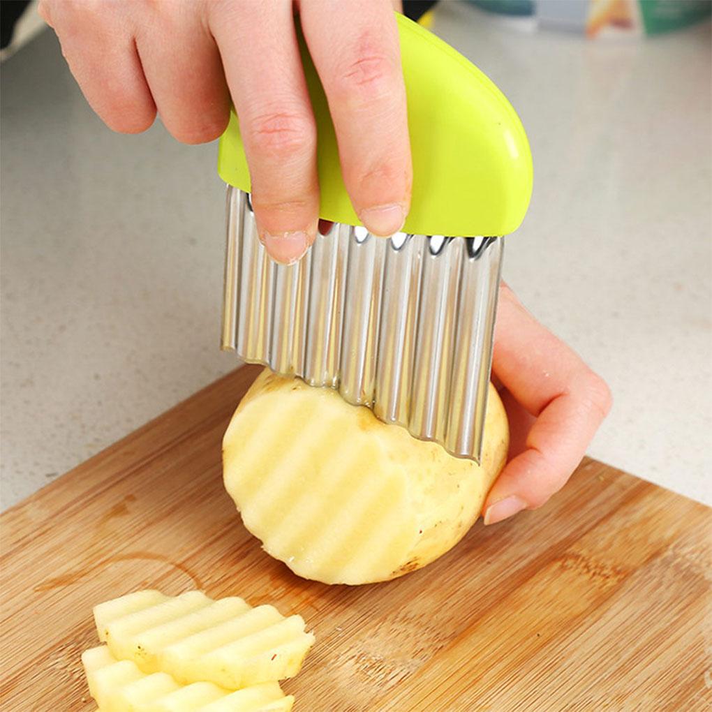 French Fries Cutter Vegetable Potato Chips Making Wavy Edged Fruit Slicer Kitchen Tool