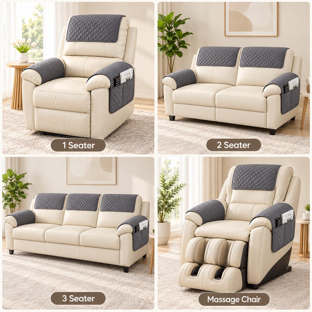 Waterproof Non-slip Recliner Chair Slipcover Simple Solid Color Armchair Armrest Towel Durable Single Sofas Combination Cushion
