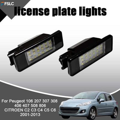 Car Decoration For Peugeot 106 207 307 308 406 407 508 806 CITROEN C2 C3 C4 C5 C6 2001-2013 License Plate Light Car Upgrade