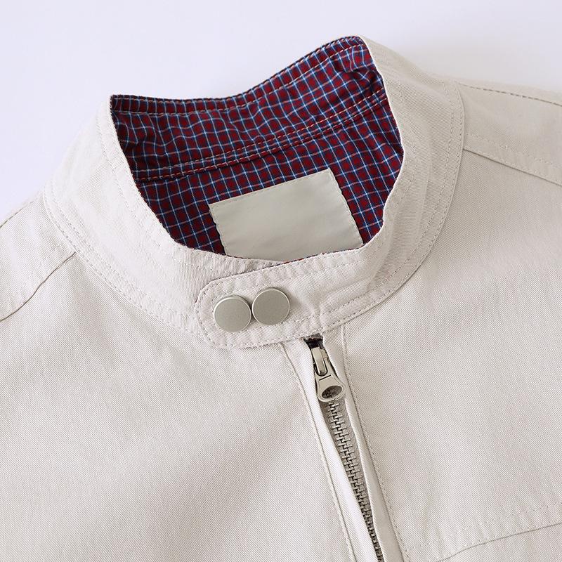 QIYOU Autumn 2025 Retro Japanese Unisex Stand Collar Bomber Jacket