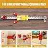 3 In 1 Woodworking Marking Gauge Parallel Line Scriber Arc Line Drawer Height Gauge Inch Measuring Tool