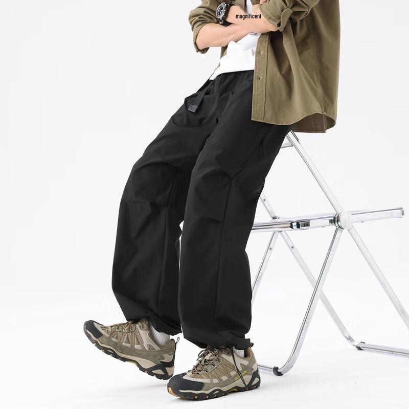 SWAMP AREA Men's American Retro Loose Straight Cargo Pants WS017