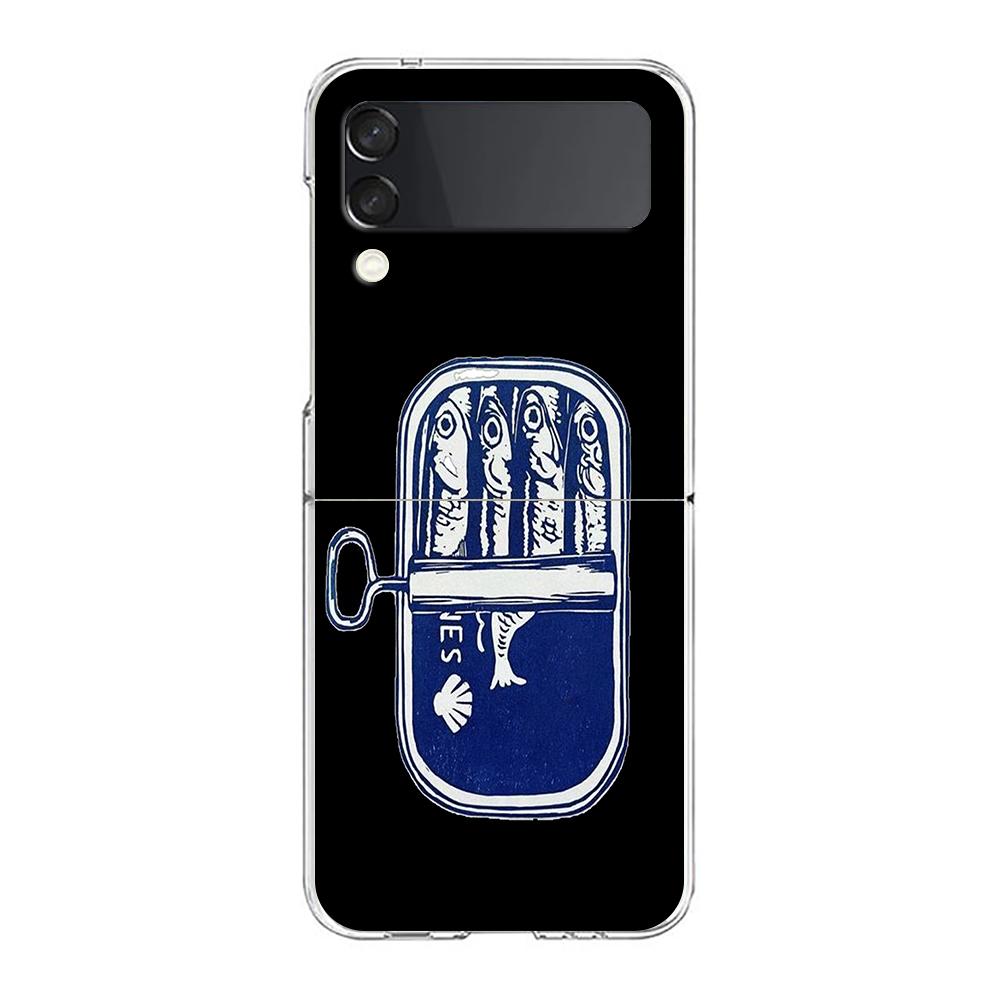 Sardines Phone Case For Samsung Galaxy Z Flip 7 6 5 4 3 For Samsung Flip7 Flip6 Flip5 Shockproof Dustproof Hard Folding Cover