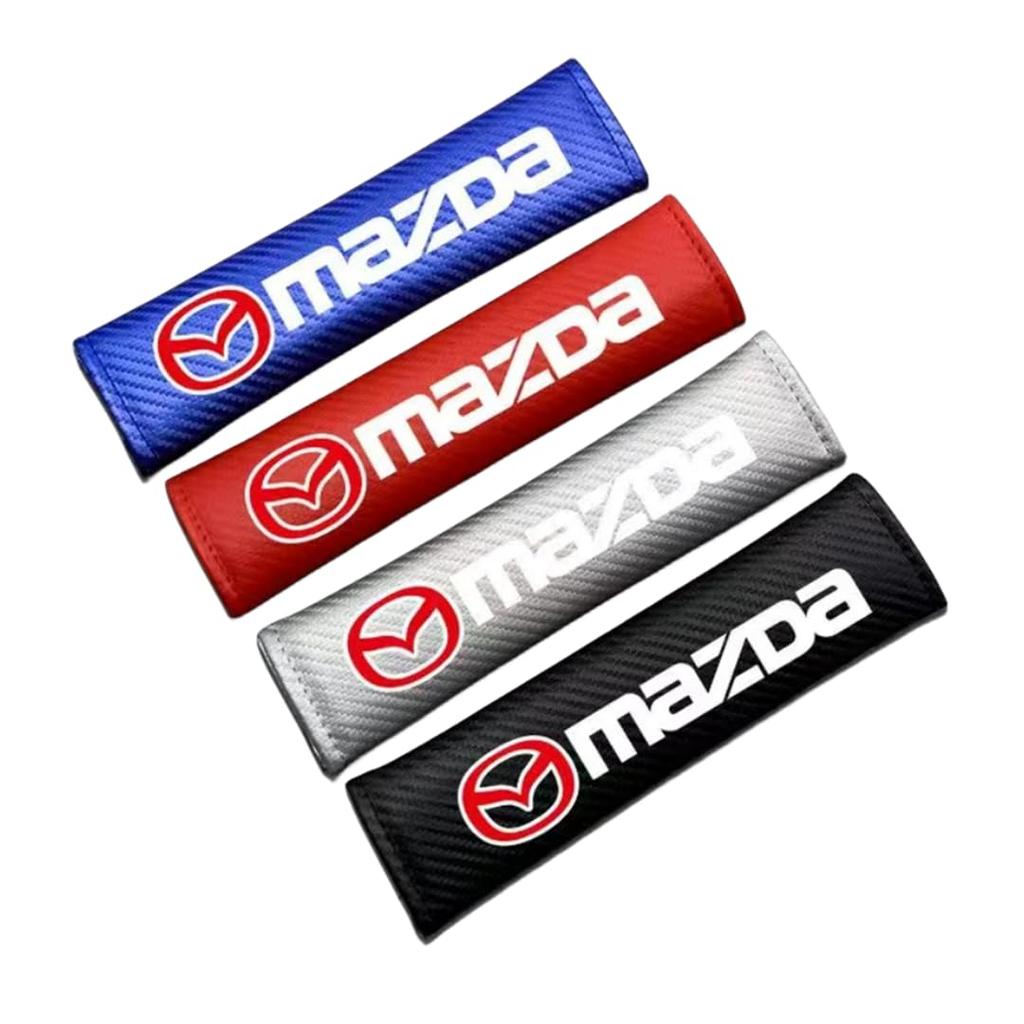 Mazda Car Seat Belt Cover, Seat Belt Pad, Carbon Fiber Breathable Leather Soft Automotive