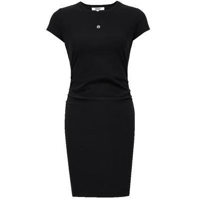 2025 Spring Metal Detail Cinch-Waist T-Shirt Dress