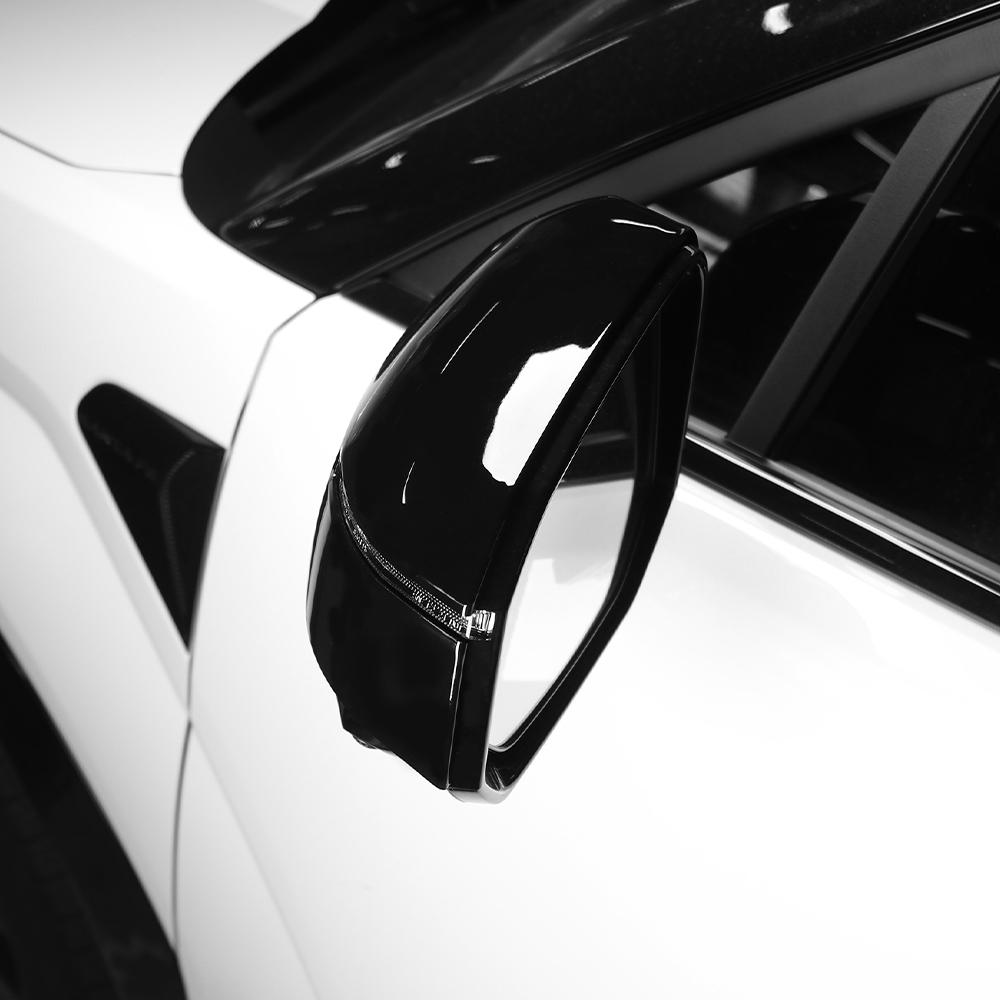 For Hyundai Santa Fe MX5 2024 2025 2pcs Carbon Fiber Style Bright Black Side Door Rearview Mirror Cover Trim LHD/RHD