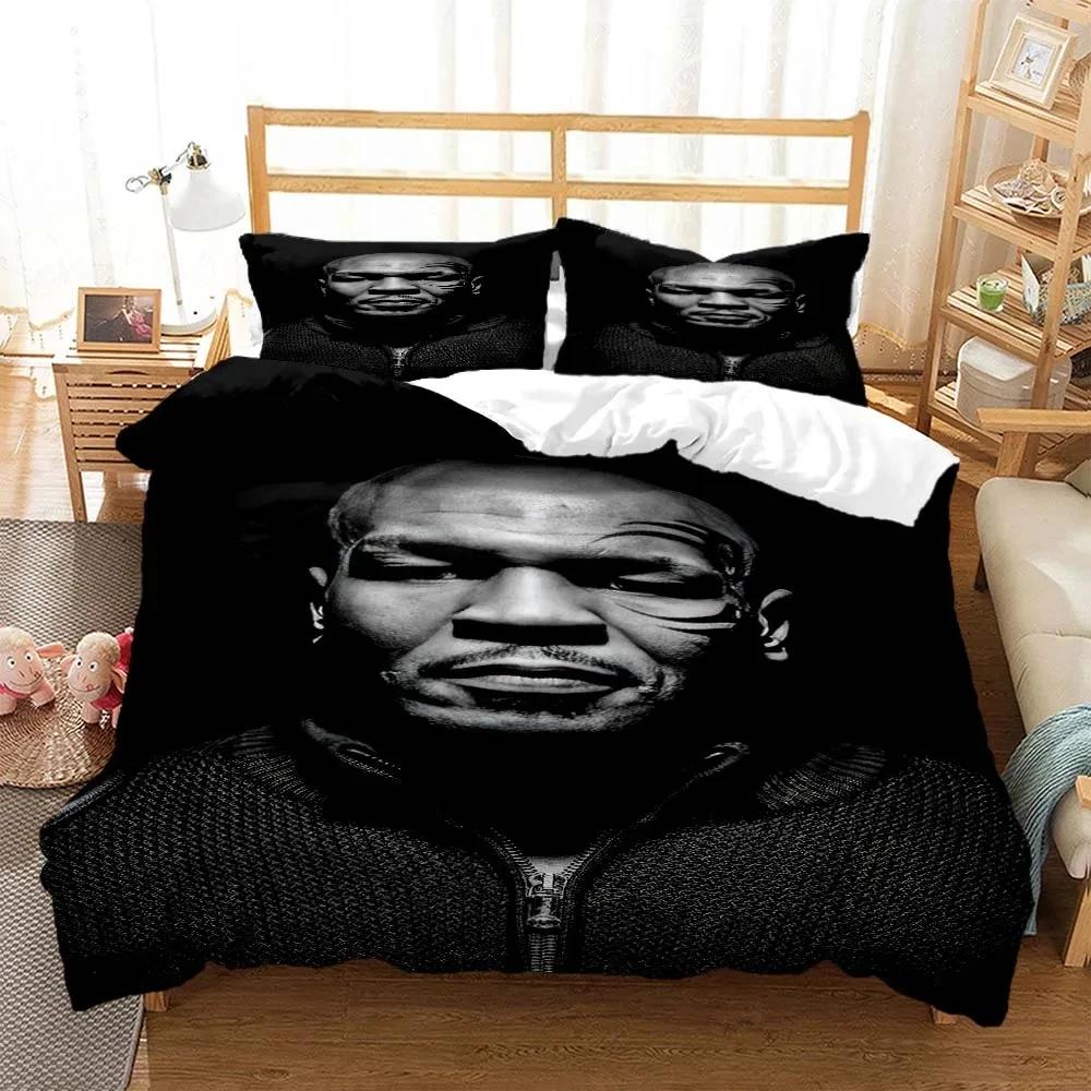 3D Print Mike Tyson Boxing Champion Bedding Set Boys Girls Twin Queen King Size Duvet Cover Pillowcase Bed Boys Adult Bedroom
