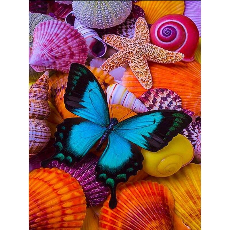 Full Drill Round  Diamond Painting 5D  Colorful Butterfly For Children Diy Diamond Embroidery Animal Home Decor