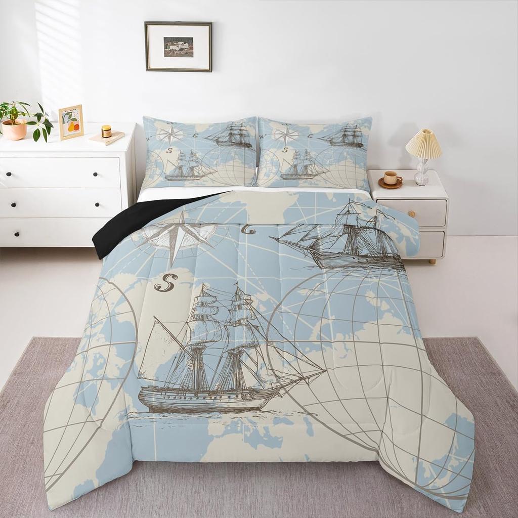 Erosebridal Horse Quilt Twin Size, Farmhouse Western Cowboy Cowgirls Duvet Insert for Kids Boys Girls Teens, Cartoon Kawaii Horse Bedding Se