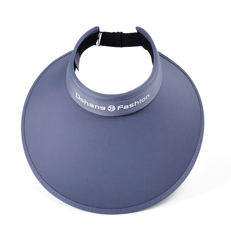 

8465 Summer Big Brim with Cap with Fan Women s Outdoor Crownless Sun Hat K-style Fashion All-Match Sun Protection Sun Hat Light version-deep loose gray