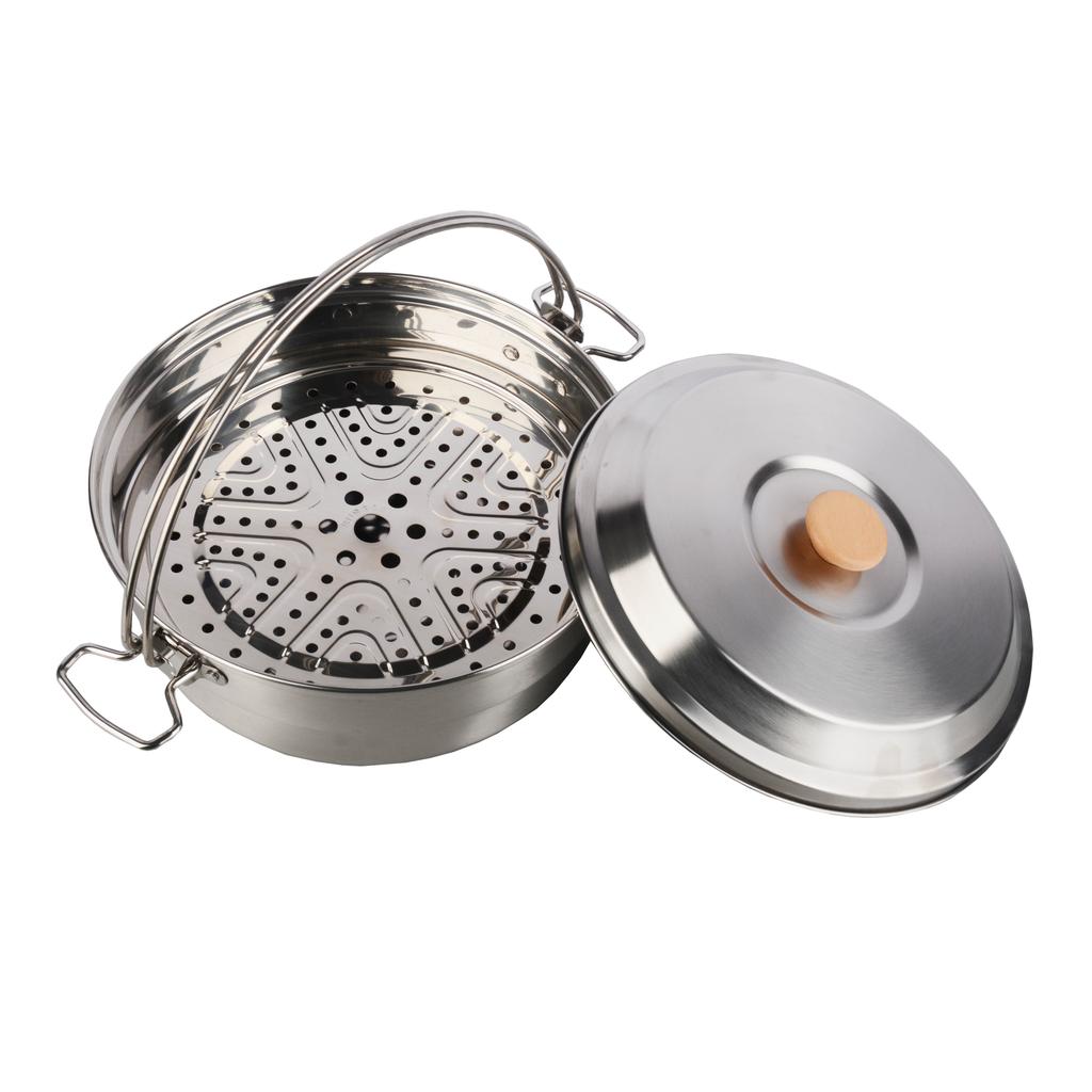 STARCAMP Lightweight 304 Stainless Steel Outdoor Camping Cooking Pot Steamer for Travel