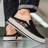 Fashion 2025 Autumn New Men's Woven Design Low Top Loafer Fashion Trend Versatile Mesh Breathable Comfortable Slip on Platform sneakers