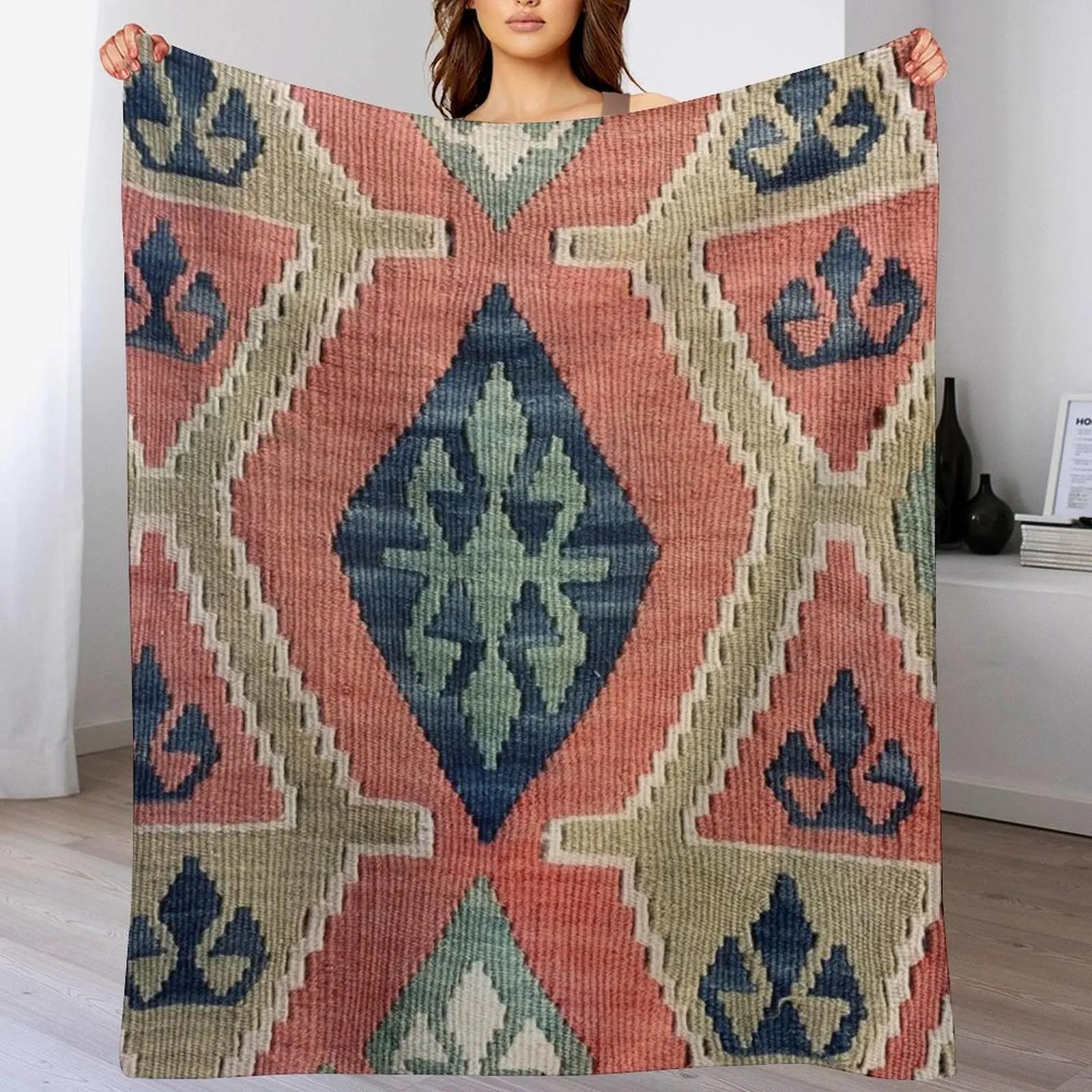 

Decorative Kilim Navaho Weave Woven Textile Throw Blanket Durable Warm Blanket for Daily Home Use 102x76cm(40x30in)