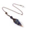 Antique Silver Seven Chakra Crystal Resin Pendulum with Semi-Precious Chips Pendant