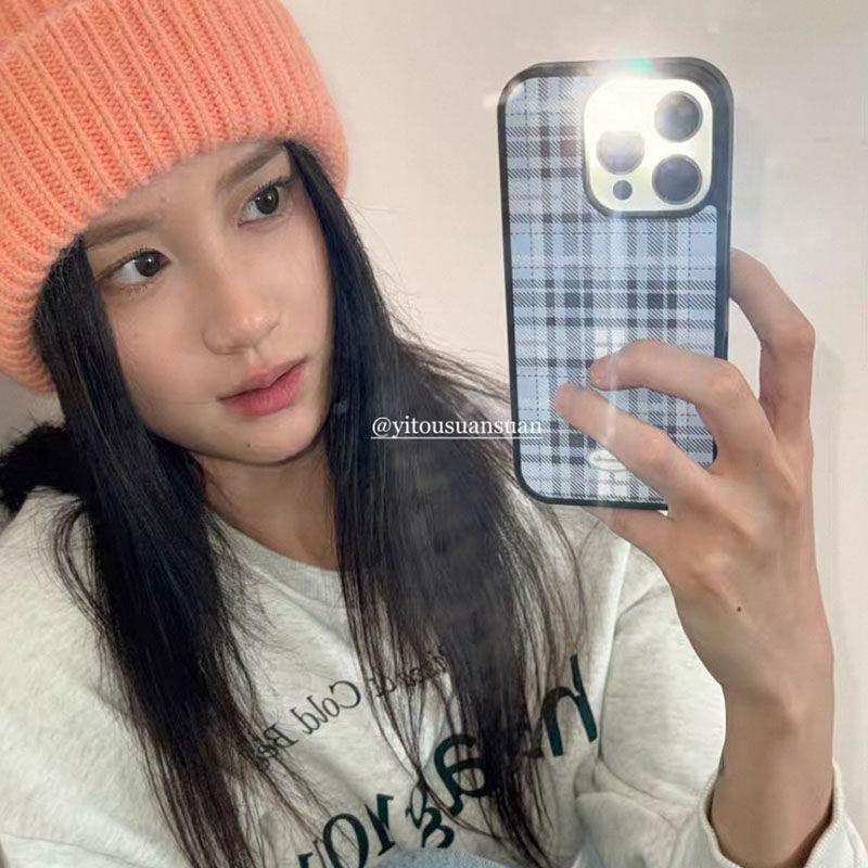 Moderne, fortschrittliche karierte Rahmen-Handyhülle für iPhone 16 15 14 12 13 11ProMax Mini Pro XR XS 7 8Plus, sturzsichere Schutzhülle