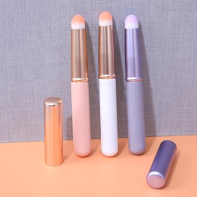 Portable Round Head Mini Lip Brush Carry Lid Lipstick Brush Concealer Brush Soft Synthetic Girl Lip Gloss Smudge Makeup Brush