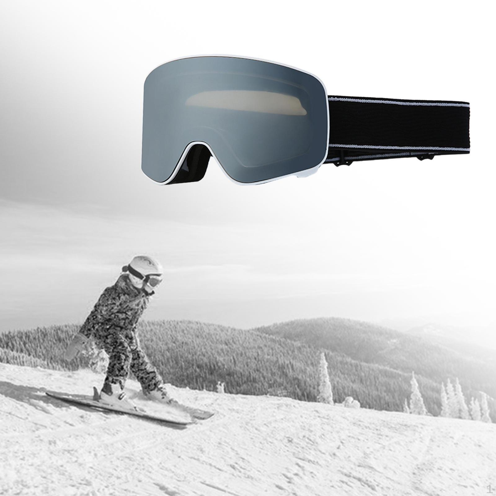 

Лыжные очки с защитой от запотевания для мужчин и женщин Зимние виды спорта Катание на лыжах Снег Езда Black White Frame