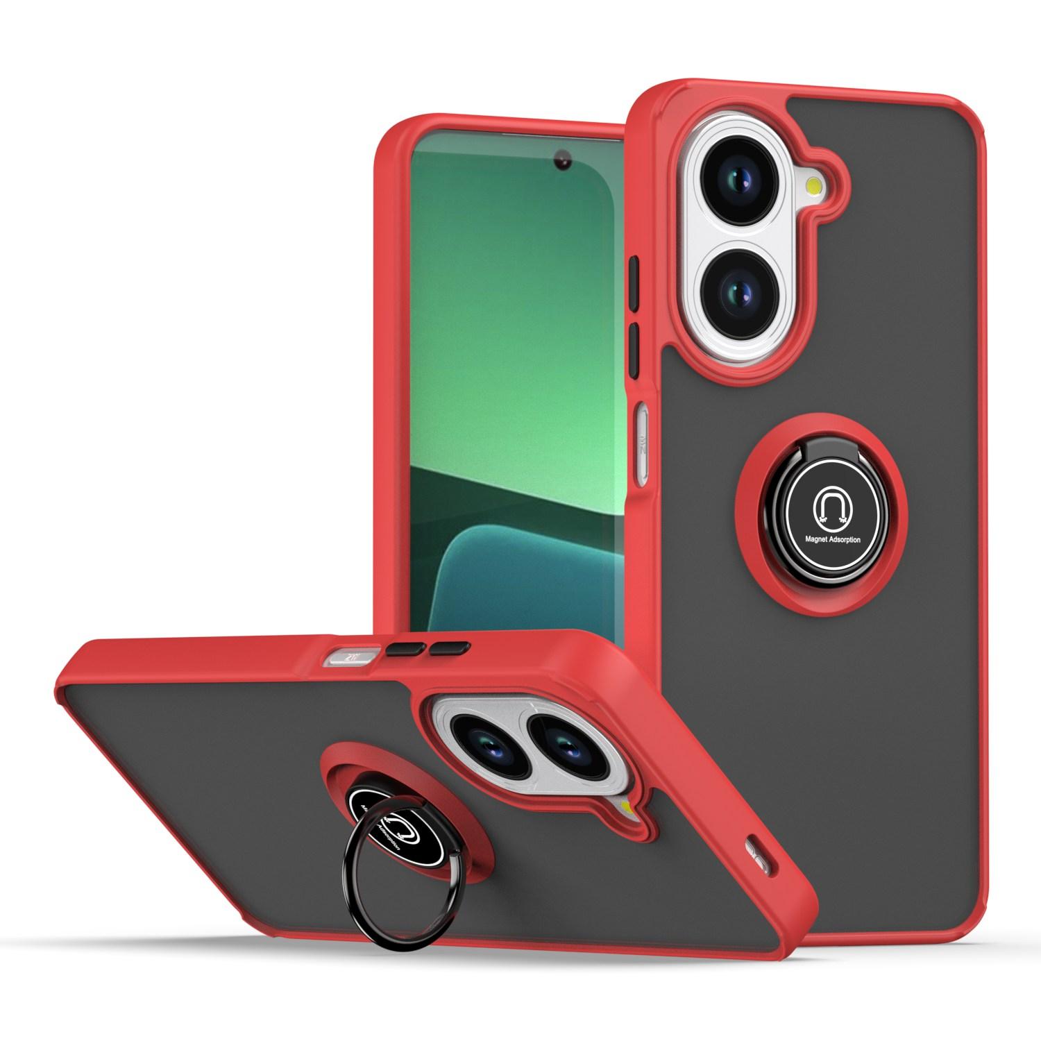 

Rotating bracket 360° case for Xiaomi Redmi A5 4G Armor Matte Finger Ring Case Magnetic Ring Stand Shockproof Cover Redmi A5 4G красный