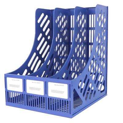 File Holder Document Tray 3-Grid Desktop Storage File Organizer Office Supplies