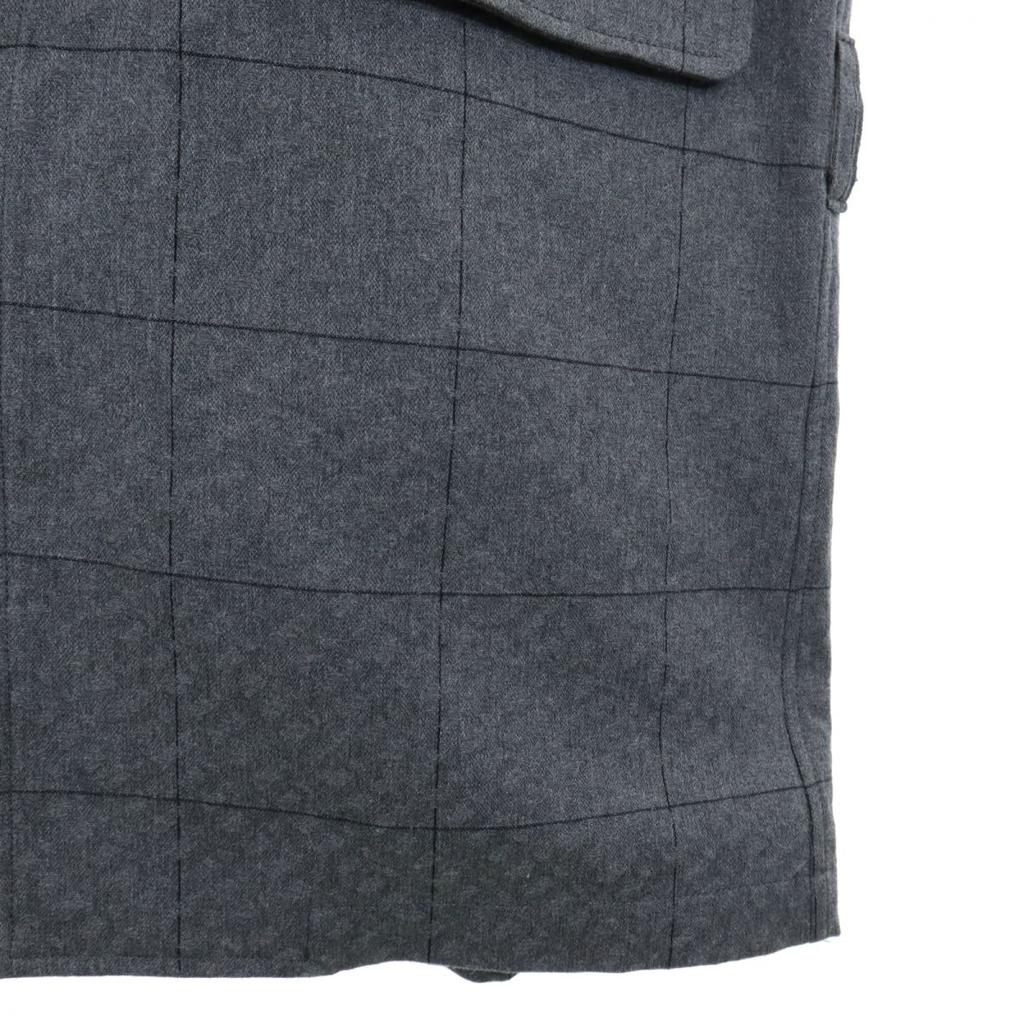 SHAREEF made in Japan Karomuster Edelstahl Kragenmantel 2 grau Herren Gebraucht