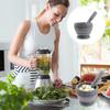 Garlic Press Grinder Pp Plastic Pestle Bowl Set For Spice Herb Crushing Kitchen Tools Garlic Pounder Easy Clean Modern