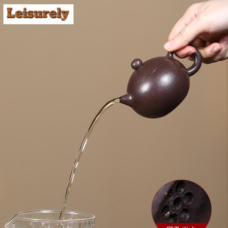 150ml Elegant Yixing Purple Clay Teapots Artists Handmade Xishi Pot Raw Ore Black Gold Mud Kettle Zisha Tea Set Drinkware Craft