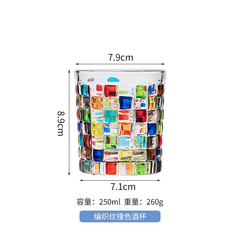 

Контрастный бокал для виски, расписанное вручную цветное стекло, креативный бокал для бара, иностранное вино 301-400ml