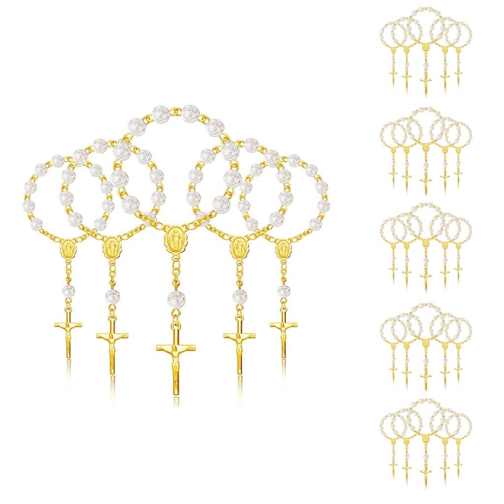 Bra-30 st Doprosenarium Akrylrosenkransar Minirosenkransar Med Kors För Första Kommunionen Dop Festfavoriter